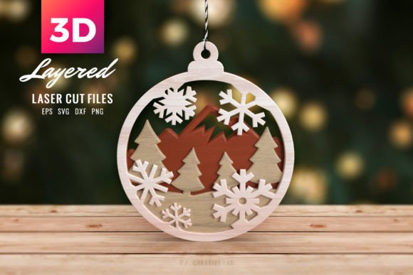 3D Christmas Tree SVG Forest Ornament