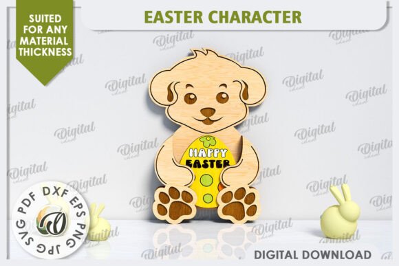 3D Easter Dog Laser Cut. Easter Decor