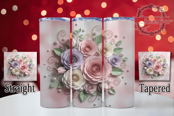 3D Elegant Rose Floral Tumbler: A Stylish Addition to Your Drinkware Projects