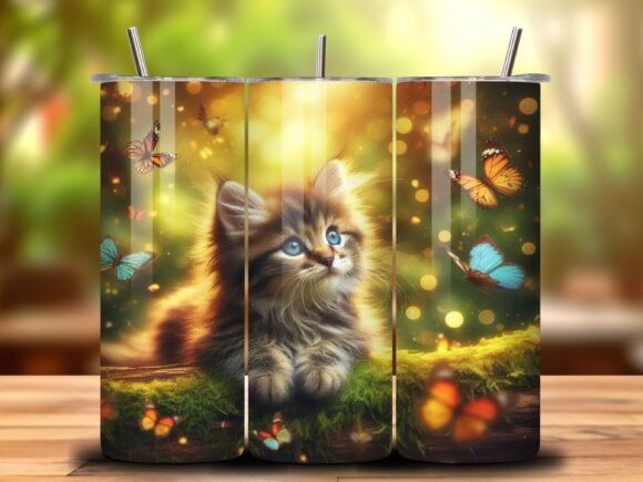 3D Floral Cat 20oz Tumbler Wrap Vol.4: A Trendy Addition to Your Creative Toolkit