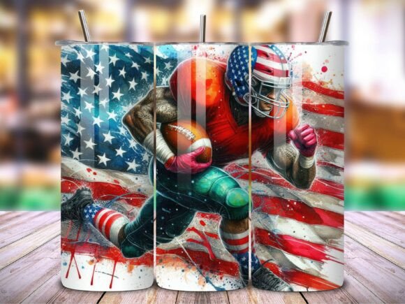 3D Football Neon Sports Tumbler Wrap V.5