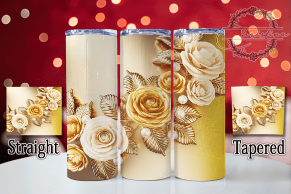 3D Gold Rose Floral Tumbler: A Stylish Addition to Your Drinkware Projects