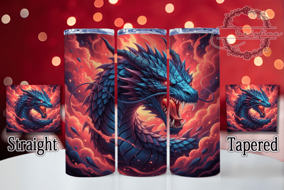 3D Majestic White Fantasy Dragon Tumbler