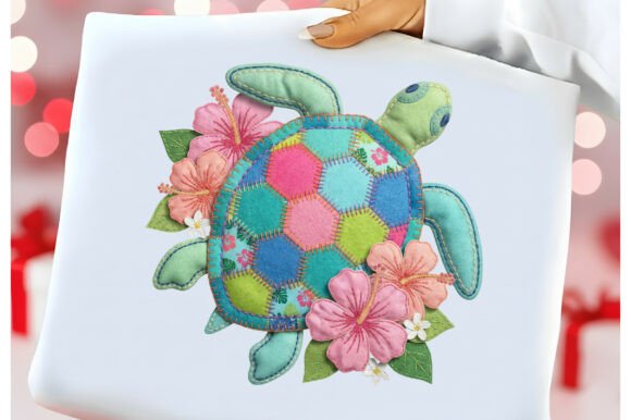 3D Patchwork Tropical Sea Turtle Png: A Creative Resource for Every Project