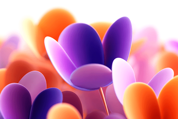 Abstract Gradient 3D Flower Field: A Dreamy Addition to Modern Design Workflows