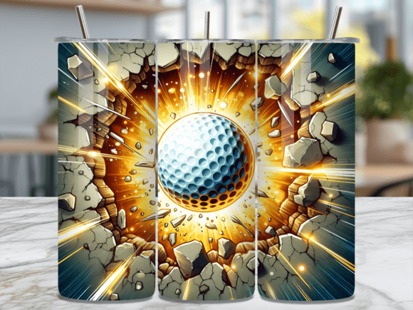 Explosion Golf Ball 3D Hit Tumbler Wrap: A Unique Design for Custom Tumbler Creations