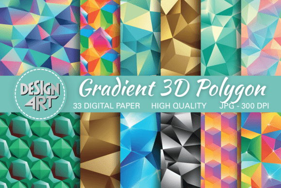 Gradient 3D Polygon Pattern: A Futuristic Dimension for Modern Design