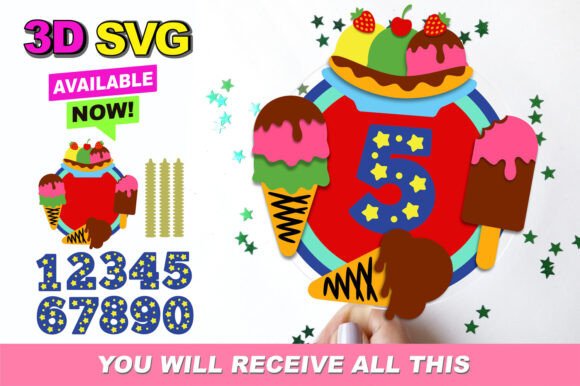 Ice Cream Cake Topper 3D SVG: A Creative Tool for Every Maker