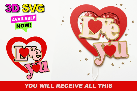 Love You Cake Topper 3D SVG: A Versatile Design for Every Occasion